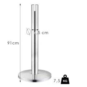  Normál króm szalagos kordonoszlop, 2.4m, szalag nélkül (NOK)