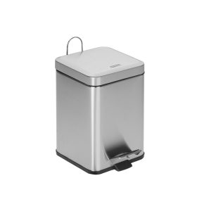 Mediclinics kocka, acél pedálos szemetes kuka 12L- szatén