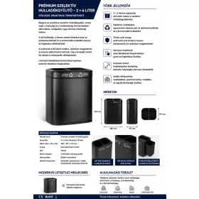 HOBBB Orø szelektív vendégszobai hulladékgyűjtő, 12 l