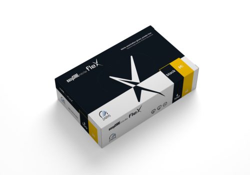 easyCARE nitril flex nitril kesztyű, púdermentes, nem steril, méret M, A100, fekete