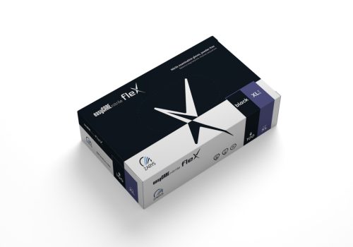 easyCARE nitril flex nitril kesztyű, púdermentes, nem steril, méret: XL, A100, fekete