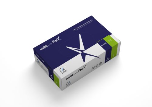 easyCARE nitril flex nitril kesztyű, púdermentes, nem steril, A100, méret L, kobaltkék