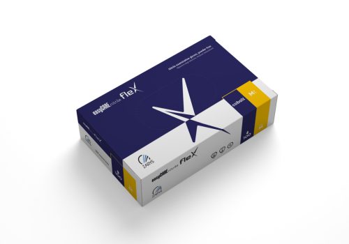 easyCARE nitril flex nitril kesztyű, púdermentes, nem steril, A100, méret M, kobaltkék