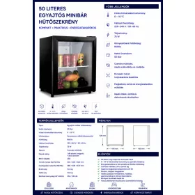 HOBBB Kolt minibár hűtő, 50 l