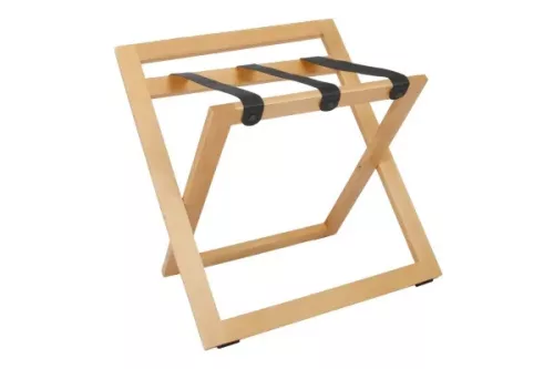 STAND+ bőröndtartó állvány háttámlával Natur