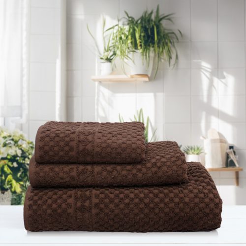 Serenity Spa gofris törölköző Barna 50x90cm, 450 g