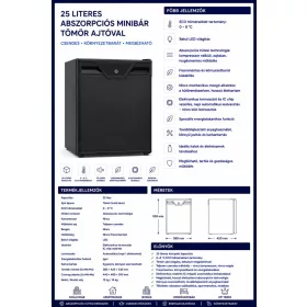 HOBBB Malling minibár hűtő, 25 l