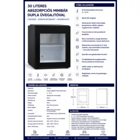 HOBBB Vils minibár hűtő, 30 l