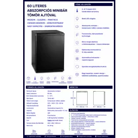 HOBBB Mørke minibár hűtő, 60 l