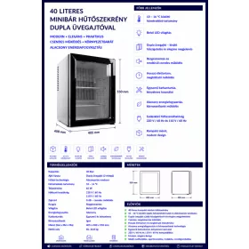 HOBBB Allingåbro minibár hűtő, 40 l
