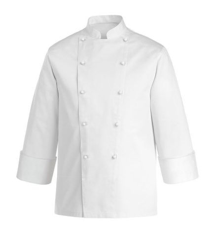 Szakácskabát, cukrászkabát - fehér, hosszú ujjú, 100% pamut - EGOCHEF