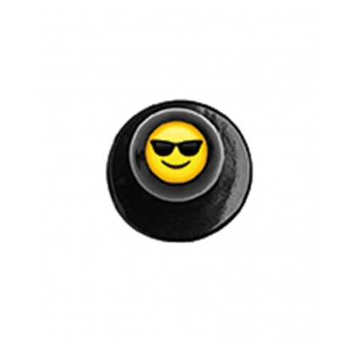 Szakácskabát gomb - napszemüveges smiley mintával